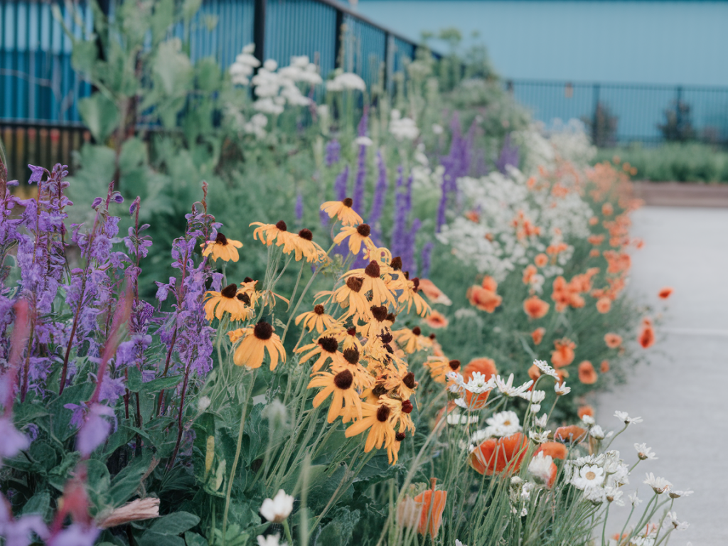 how to build a pollinator-friendly berm with native plants that blooms from spring to frost