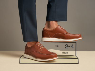 Elevator shoes for men: discreet 2-4 inch boost, Italian leather comfort