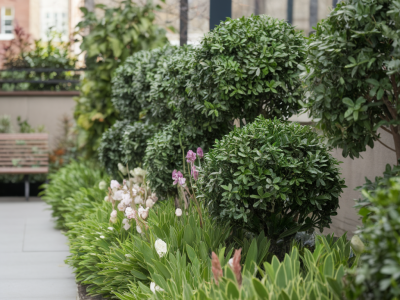 Which low-maintenance native hedges give year-round privacy for a small urban garden